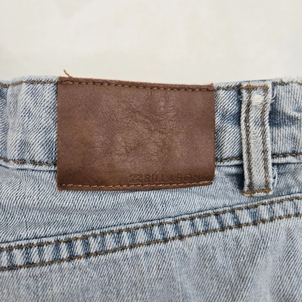 Billabong High Tides Distressed Denim Shorts Women Size 26 Thrashed Cut Off Blue